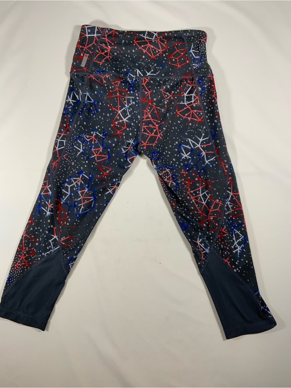Zella Navy Geometric Print Leggings with Red & Blue Accents